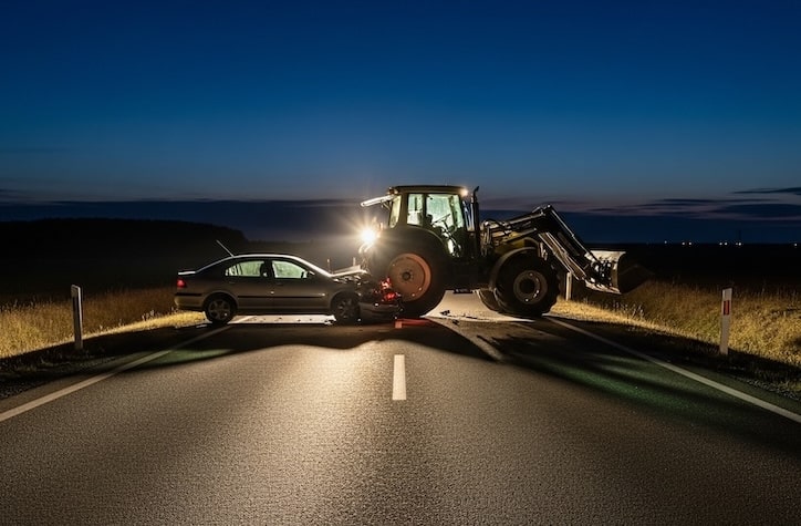 Grobe Fahrlässigkeit beim Auffahrunfall: Wie konnte der Fahrer das beleuchtete Gespann übersehen?"